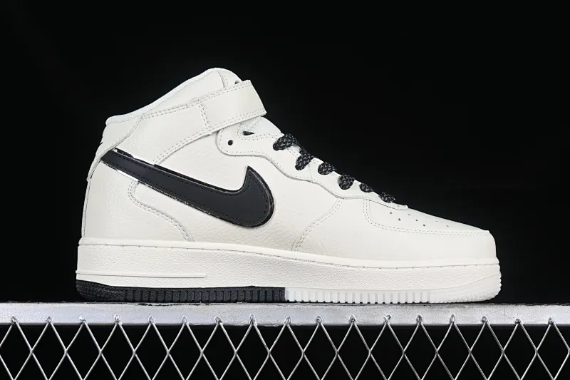 All categories Nk Air Force 1 Air Force series Nk Air Force 1 Mid Air Force mid-top Nk Air Force 1'07 Mid Beige and black two-color bottom Starry Air Force One mid-top casual sneakers XL0236-236